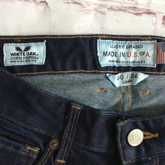 Lucky Brand Lolita Boot Dark Wash Denim Blue Jeans - Size 00 24/34 Long - Picture 9 of 11